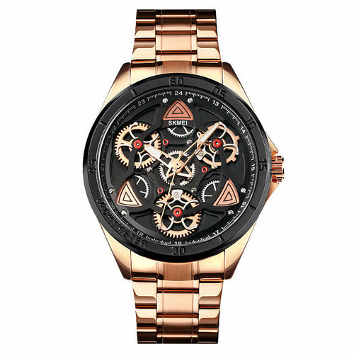 Men's Steel Band Creative Mechanical Wind Quartz Watch