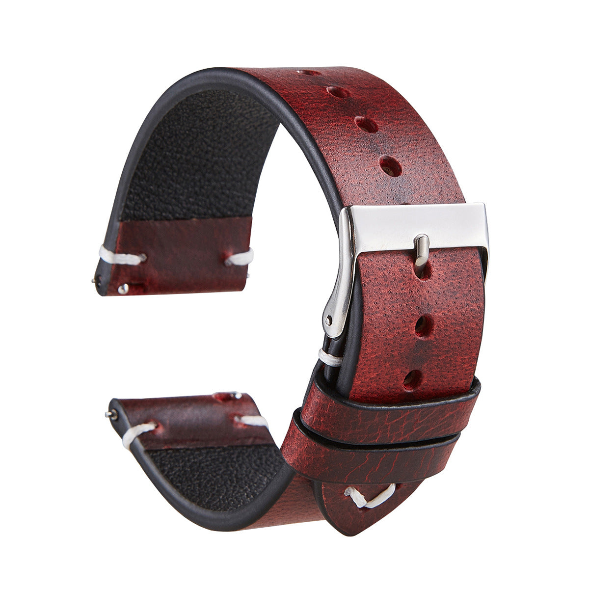 Six-color Retro Oil Wax Discoloration Leather Watch Strap