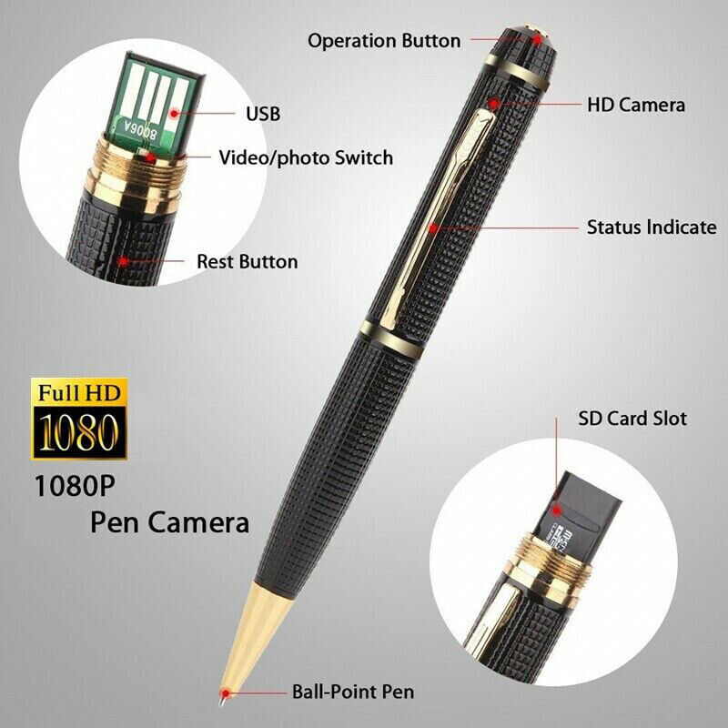 1080P HD Pocket Pen Camera Hidden Cam Mini Body Video Recorder DVR
