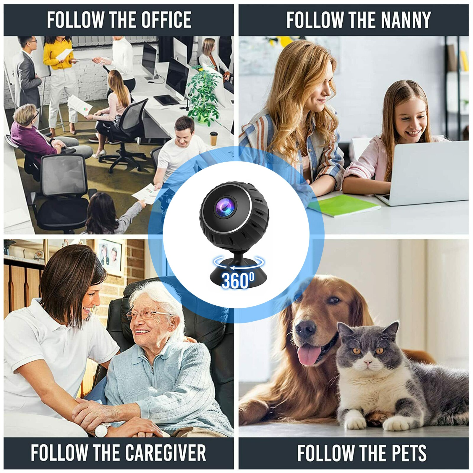 Mini Skjult Spionkamera - Trådløs Nanny Cam WiFi Hjemmesikkerhet HD