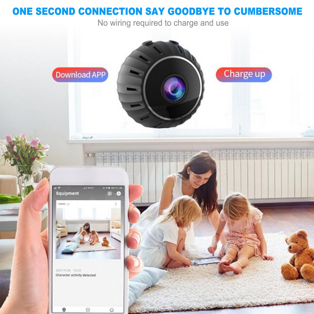Mini Skjult Spionkamera - Trådløs Nanny Cam WiFi Hjemmesikkerhet HD
