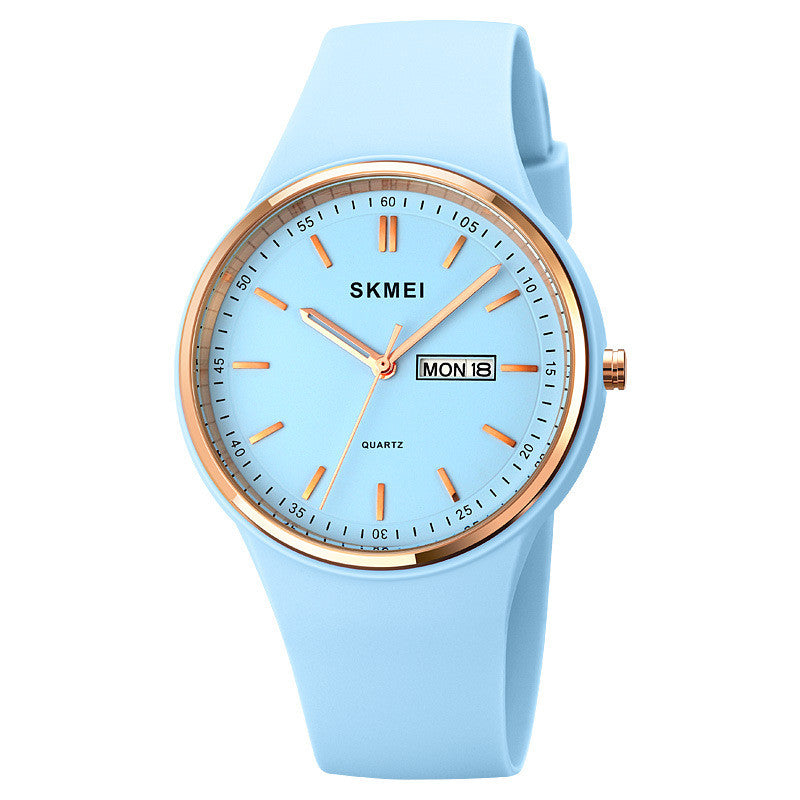 Silicone Quartz Female Student Calendar Watch