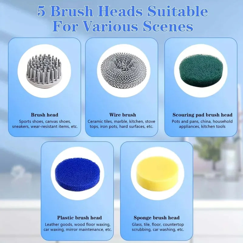 Wireless Electric Cleaning Brush Powerful IPX7 Waterproof USB 