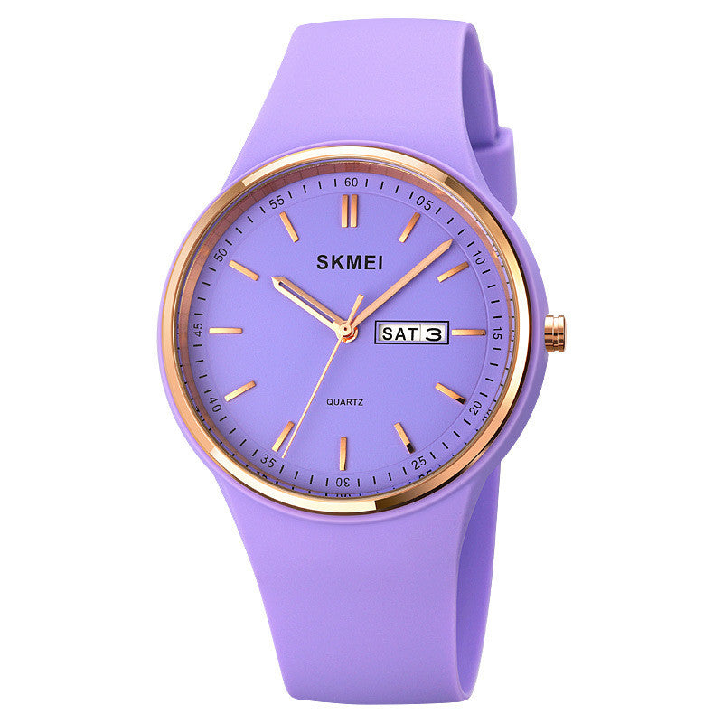 Silicone Quartz Female Student Calendar Watch