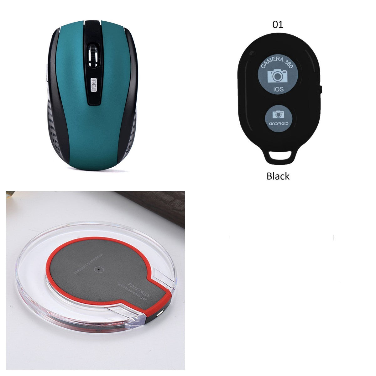 Ny Trådløs Lader Dock - Krystall Rund Lading Pad