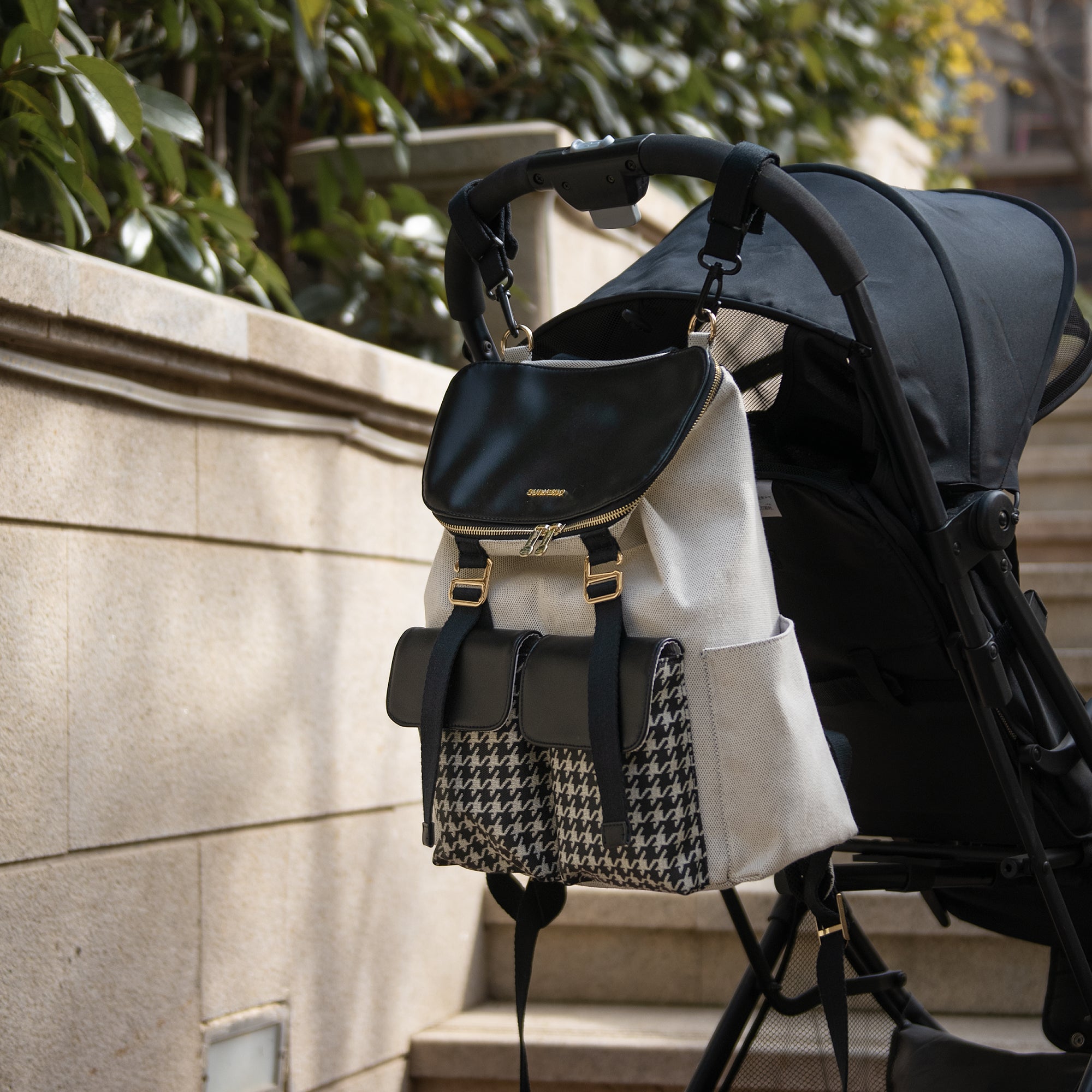 Houndstooth Diaper Backpack 