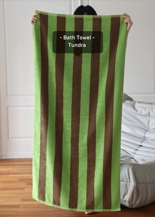 Ultra Soft Absorbent Retro Stripe Bath Towel - 100% Organic Premium