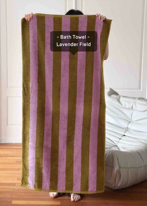 Ultra Soft Absorbent Retro Stripe Bath Towel - 100% Organic Premium